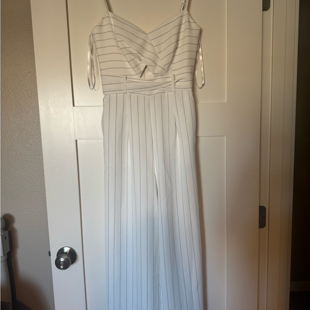 White Striped jumpsuit